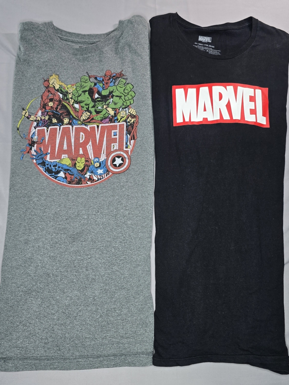 Marvel 2X Big & Tall T-Shirt Bundle 2 Pc Classic Superheroes Graphic Logo